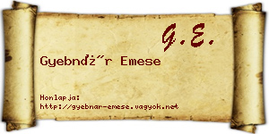 Gyebnár Emese névjegykártya